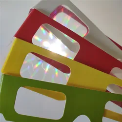 Customized Logo Paper Fireworks Glasses Heart Diffraction Glasses for Giveaway