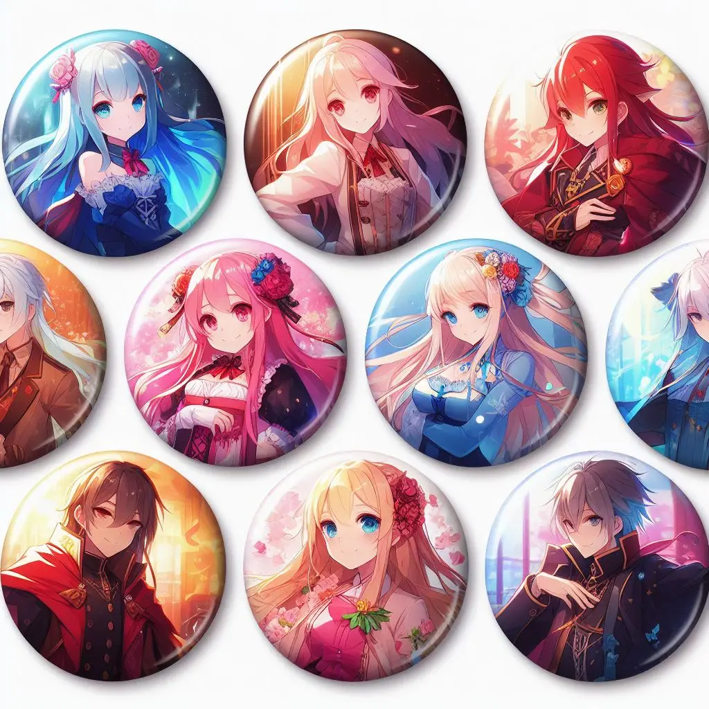 Hot Sale 2024 New Custom Tinplate Anime Round Tin Badge Pin Tin Button Badges Metal Logo Custom Badge