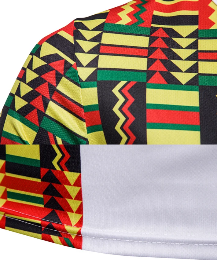 New Fall Ethnic Costume Tops Wear Clothes 3D Printed Plus Size Round Neck Long Sleeved White Africa Men T-shirt