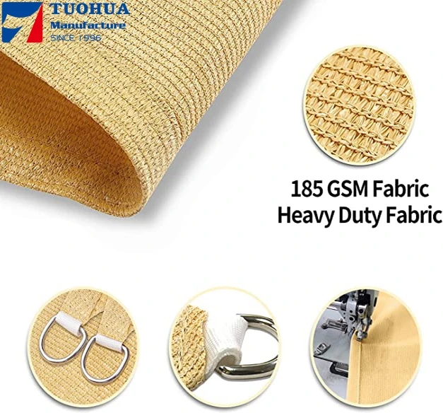 UV block 185 gsm rectangle shade sail for patio garden outdoor