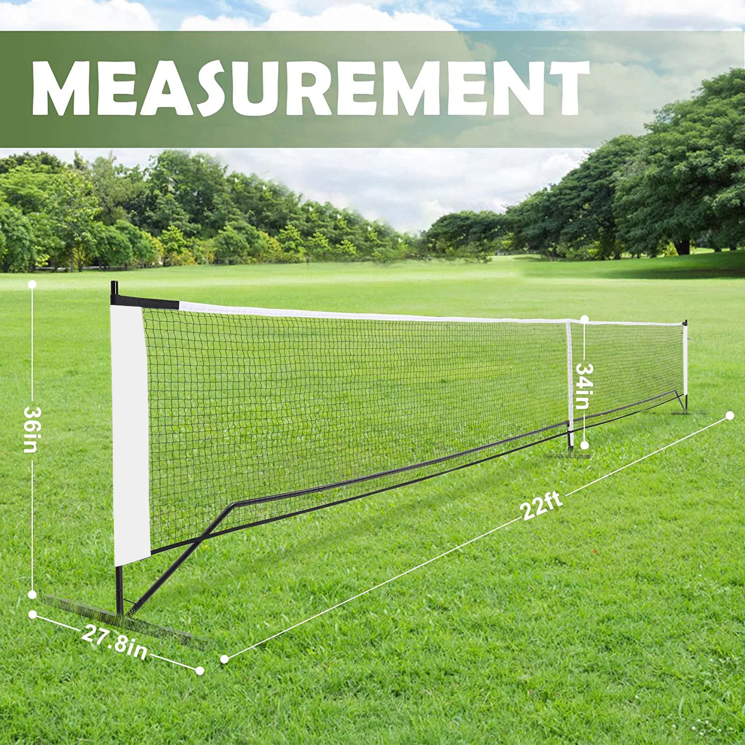 Hot Selling Outdoor Pickleball Sporting Gear Adjustable Durable Portable Pickleball Net 22 Feet Pickle Ball Net