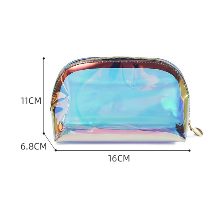 Multifunctional Portable Plastic Laser Magic Color TPU Colorful Transparent Small Storage Washing Cosmetic Makeup Bag