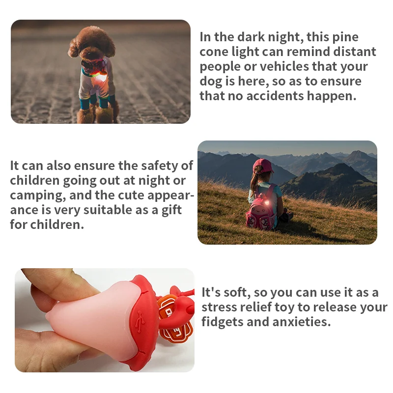 LaRoo New design 2023 Safety Glow Flash  Rechargeable  Led Pet blinker For Small Middle Large Dog