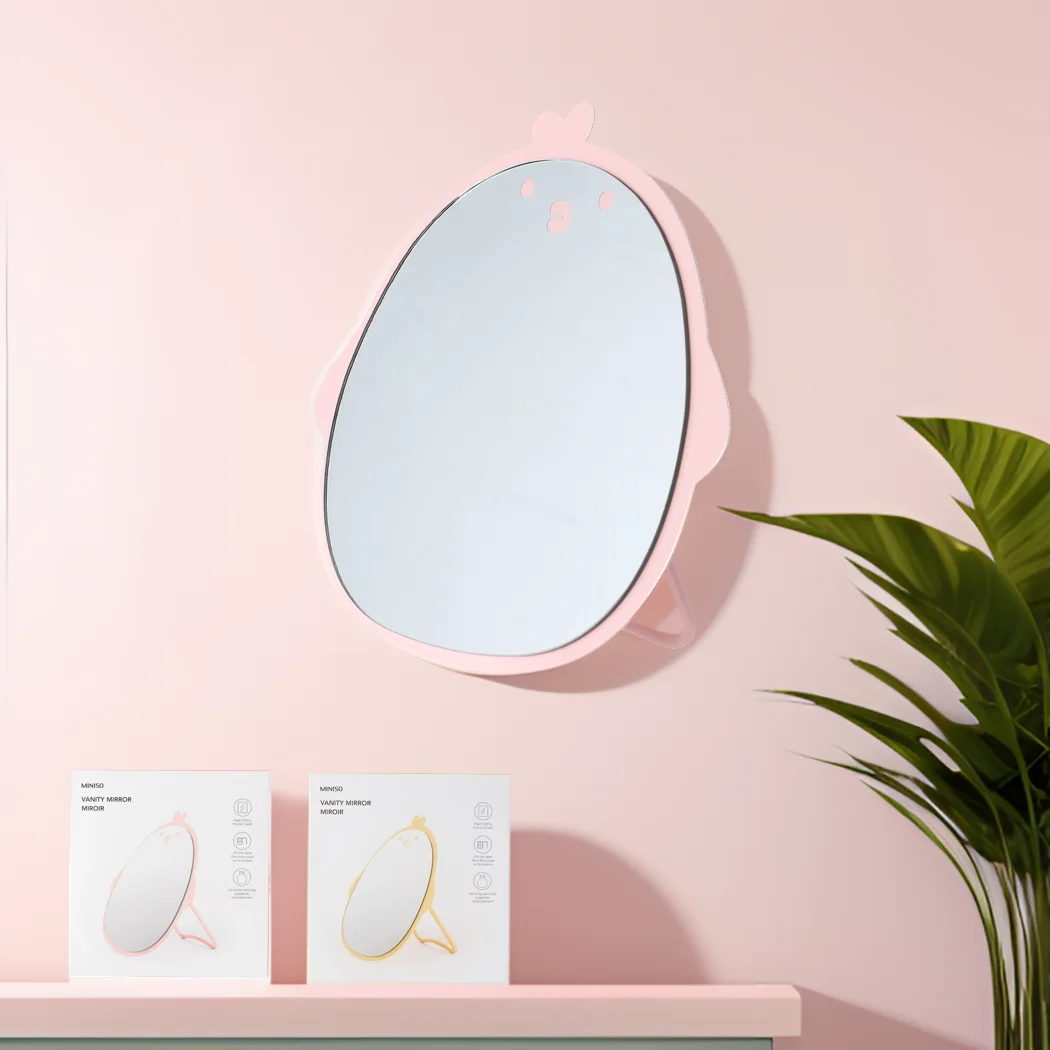 Gmgaic Cute Fashion Design Nature Metal Endurance Cosmetic Desk Standing Makeup Mirror