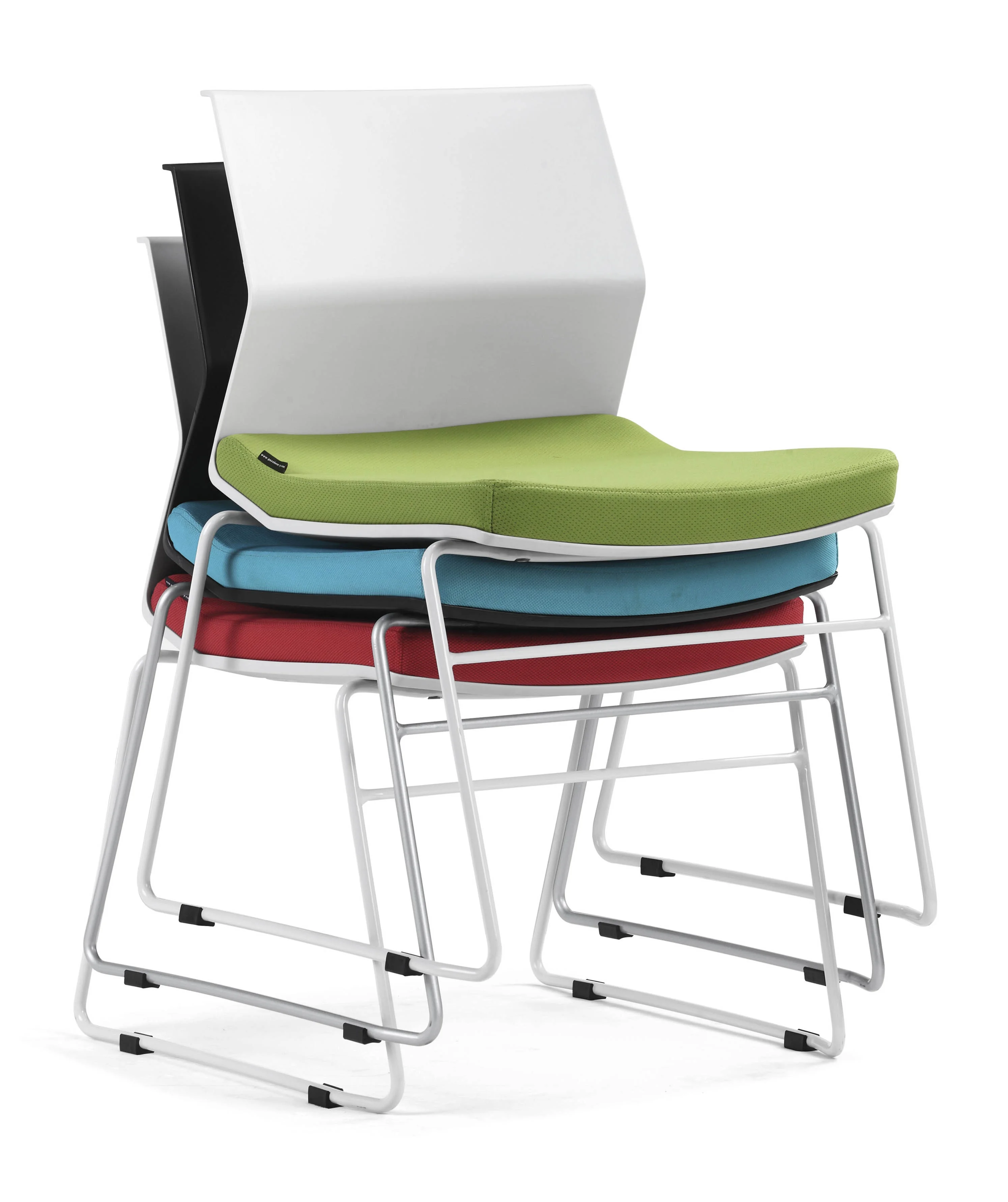 GS-1763 Ergonomic Plastic Backrest Fabric upholstery Stackable Visitor Conference Chair With cantilever base