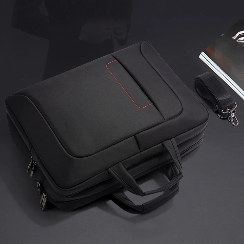 BINHAO Business Briefcase Handy Crossbody Oxford Cloth Fashion Large Capacity multiple partitions  Crossbody Bag Classic Black