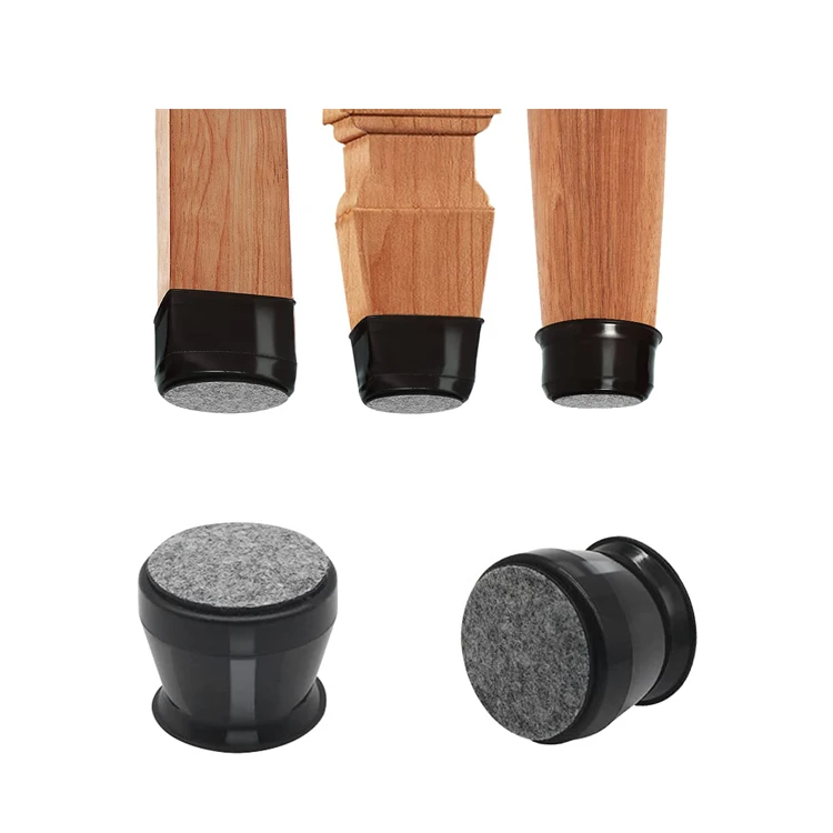 Black Silicone Furniture Feet Table and Chair Leg Floor Cover Cap Table Leg Protectors With  Chair Leg Caps