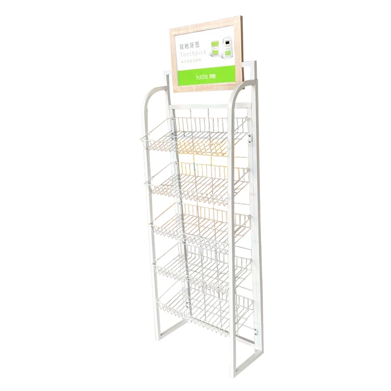 Simplicity Free Stand Floor Standing Metal Wire Newspaper Library Magazine Book Display Rack