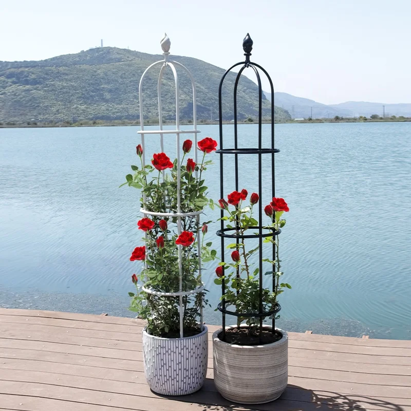 Наружный садовый обелиск, решетка с черным металлом, алюминиевым кованым железом, пластиковым деревянным забором, бамбуковым ПВХ