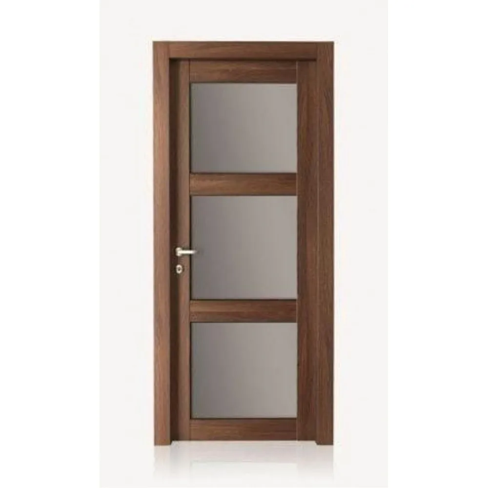 Modern MDF Door Interior Door Flush Series Glass Wood Venneer MDF Door