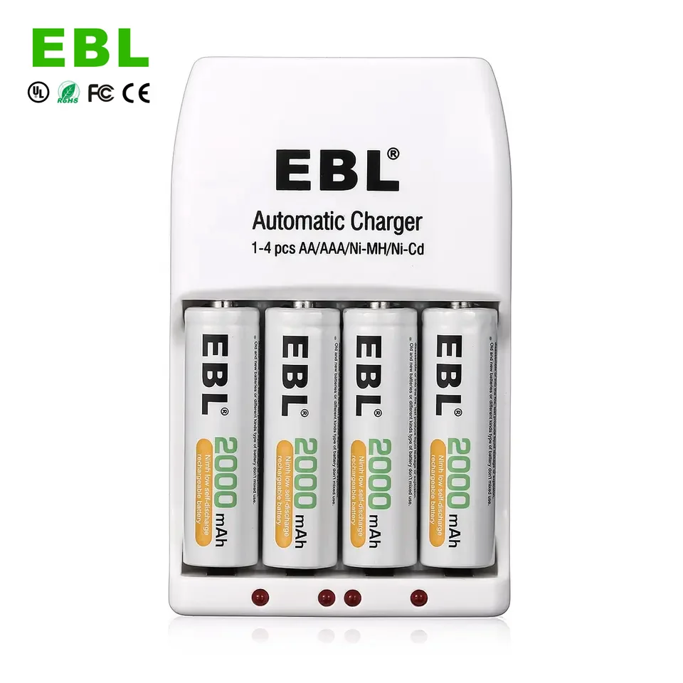 4 шт. аккумуляторные батарейки 2000 мАч с зарядным