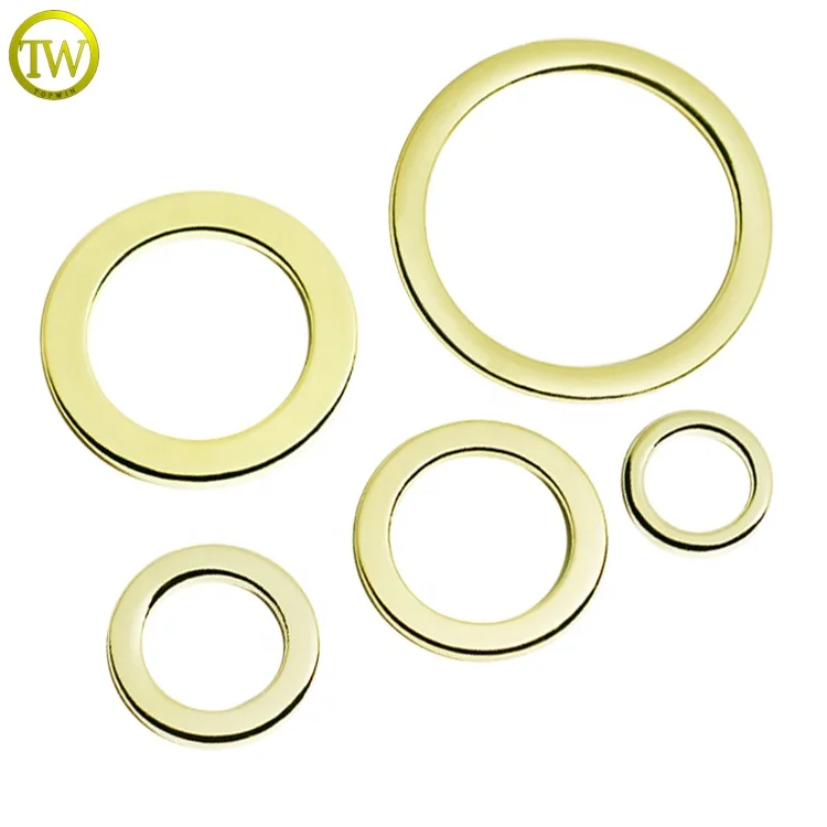 Environmental gold logo blanks flat ring zinc alloy swimwear accessory o buckle underwear round strap buckles