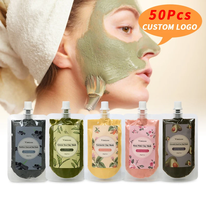 OEM Face Mask Beauty Skin Care Private Label Clay Mask Facial Anti Acne Natural Organic Pink Kaolin Clay Avocado Mud Mask