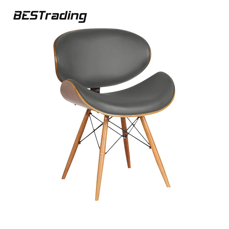 Italian luxury modern design chair all natural solid wood and nappa leather dining chair