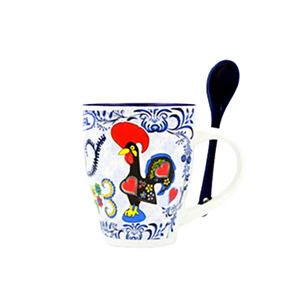 Souvenir  Ceramic Coffee mug Creative spoon mug  Barcelona city printing mug