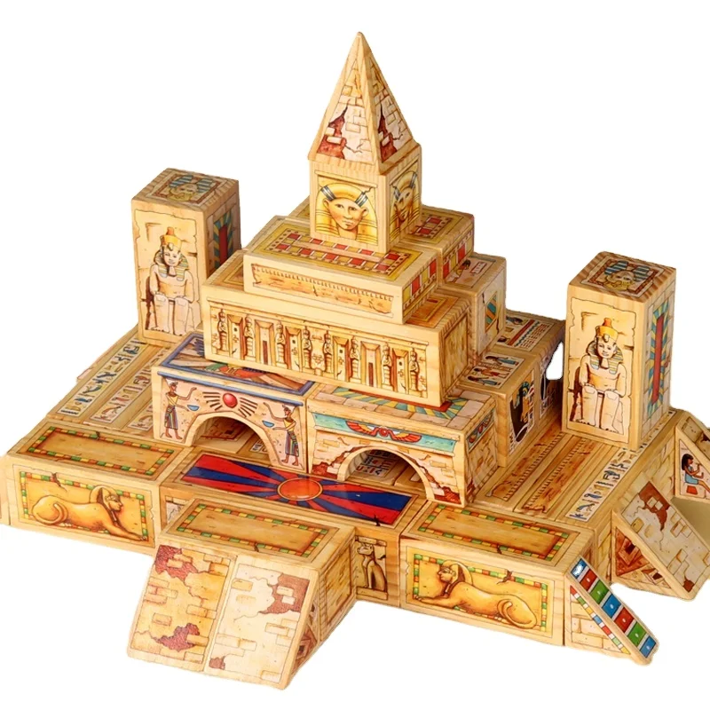 Manufactory direct sale wooden toy Egyptian all kind of style Pyramids Pharaoh spyramid wood building model material taj mahal