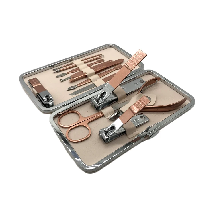 Manicure Pedicure Set Premium Portable Travel Case Luxury Gifts 12 piece Manicure Set Nail Clippers Kit