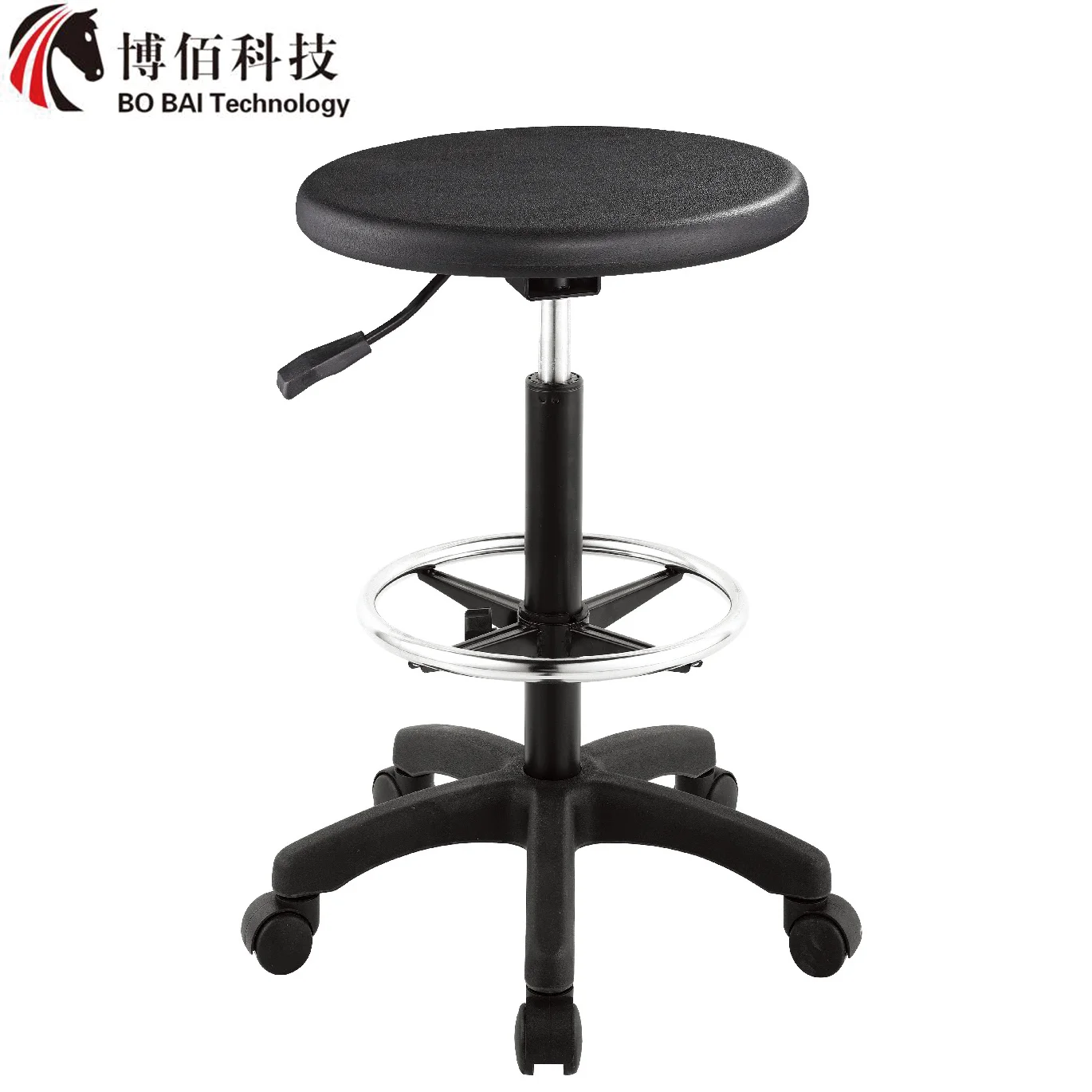 Professional Polyurethane PU Lab Stools, ESD Antistatic Experimental Chairs, Task Round Stools with Castors Laboratory Furniture