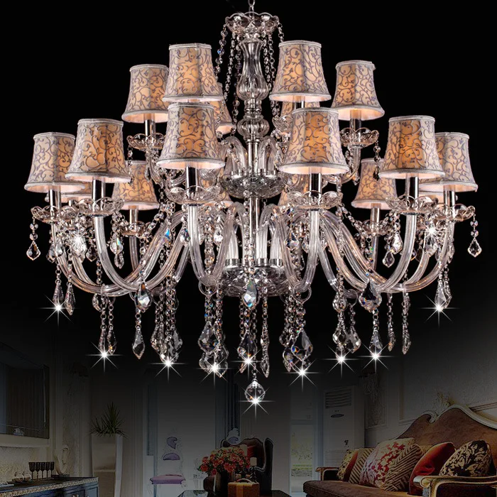 Classic indoor modern hotel lobby amber Luxury amber K9 crystal chandelier pendant lighting made in China zhongshan factory