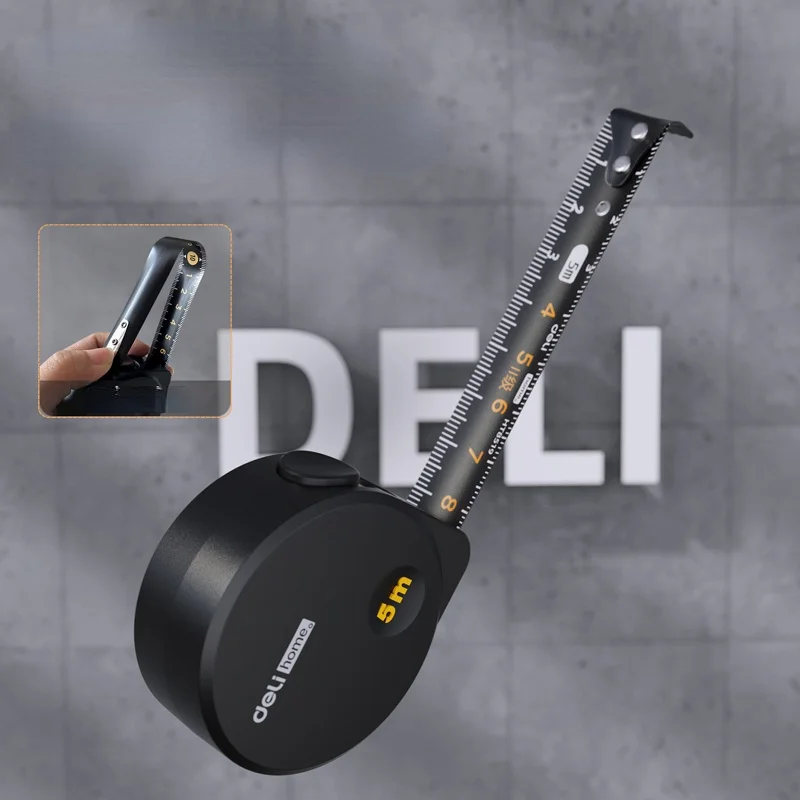 Deli HT8519 инструменты 1 шт. 3/5 м черный стальной материал измерительная лента многофункциональная Бытовая