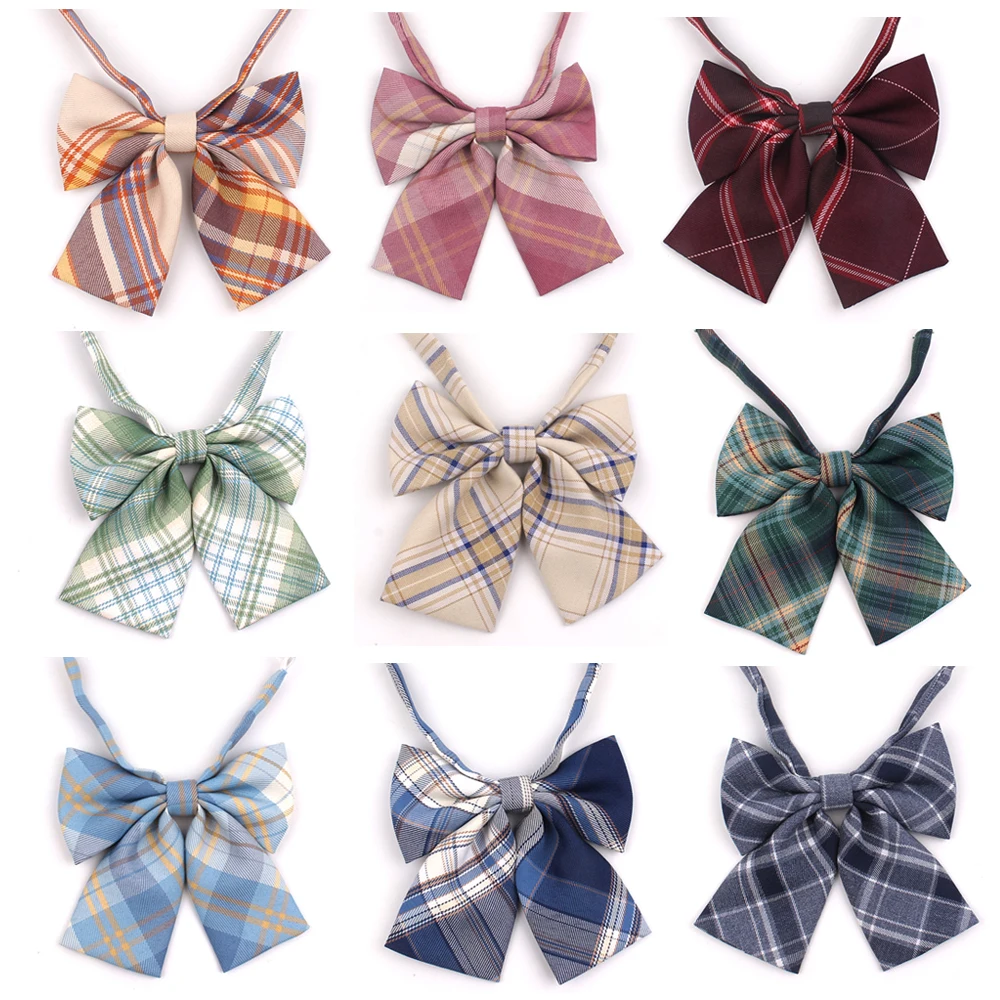 Wholesale School Uniform Collar Butterfly Bowknot Adult Bow Ties Girls Plaid Bowtie Casual Bow tie For Women