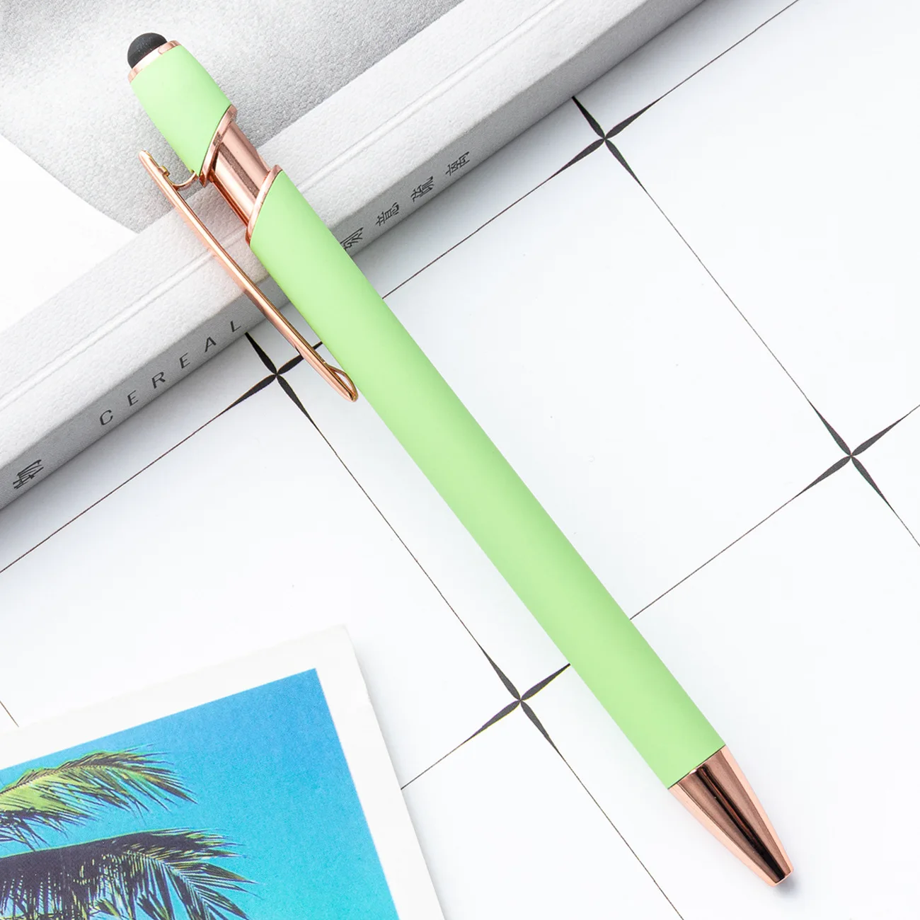 Wholesale Royal Blue Bulk Branded Rubber Coated Ballpoint Soft Metal Stylus Pen Promotional Gift Custom Logo Touch Metal Pen