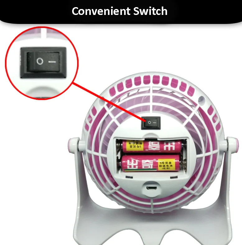 Quite Black Air Circulator Portable Usb Cooling Rechargeable Table Fan