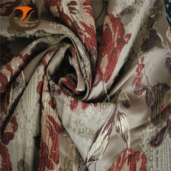Newest damask fabric jacquard curtain brocade with cheapest price
