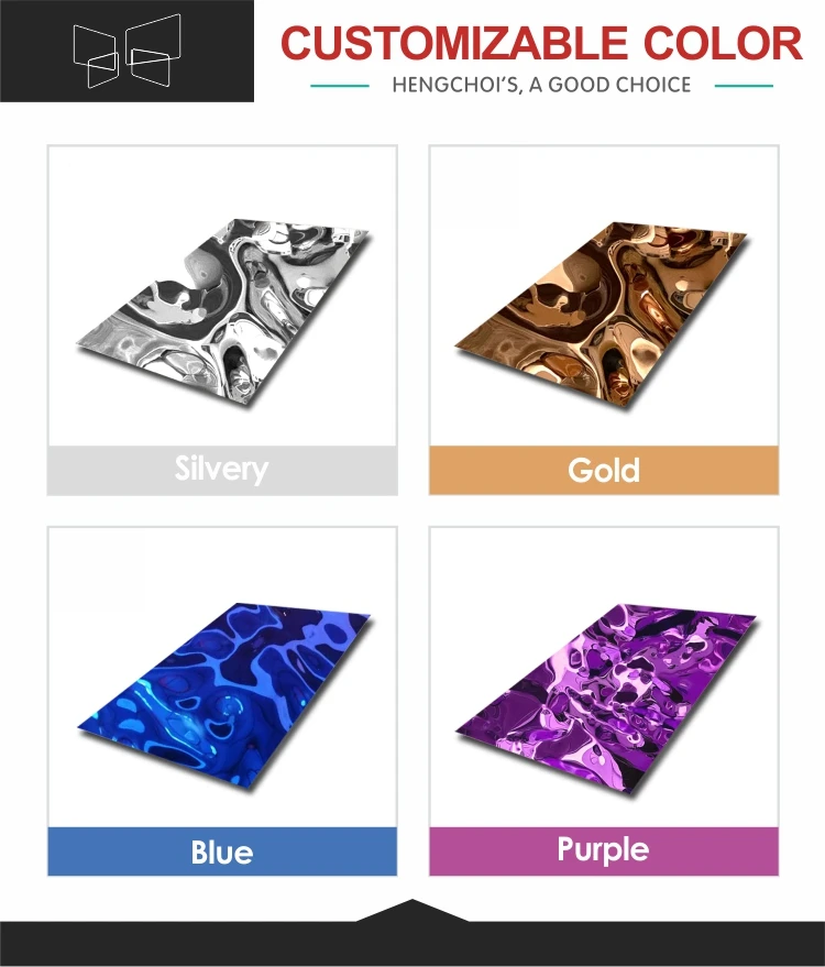 Wall Panel Deco Colourful 3Mm Thickness Stainless Steel Sheet Ss316L 2.5Mm Stainless Steel Sheet Water Ripple