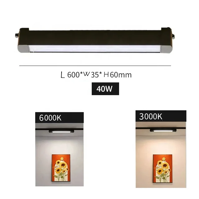 Spot track light 220v 2835 SMD square led track for living room indoor rail light system spotlight for home lighting