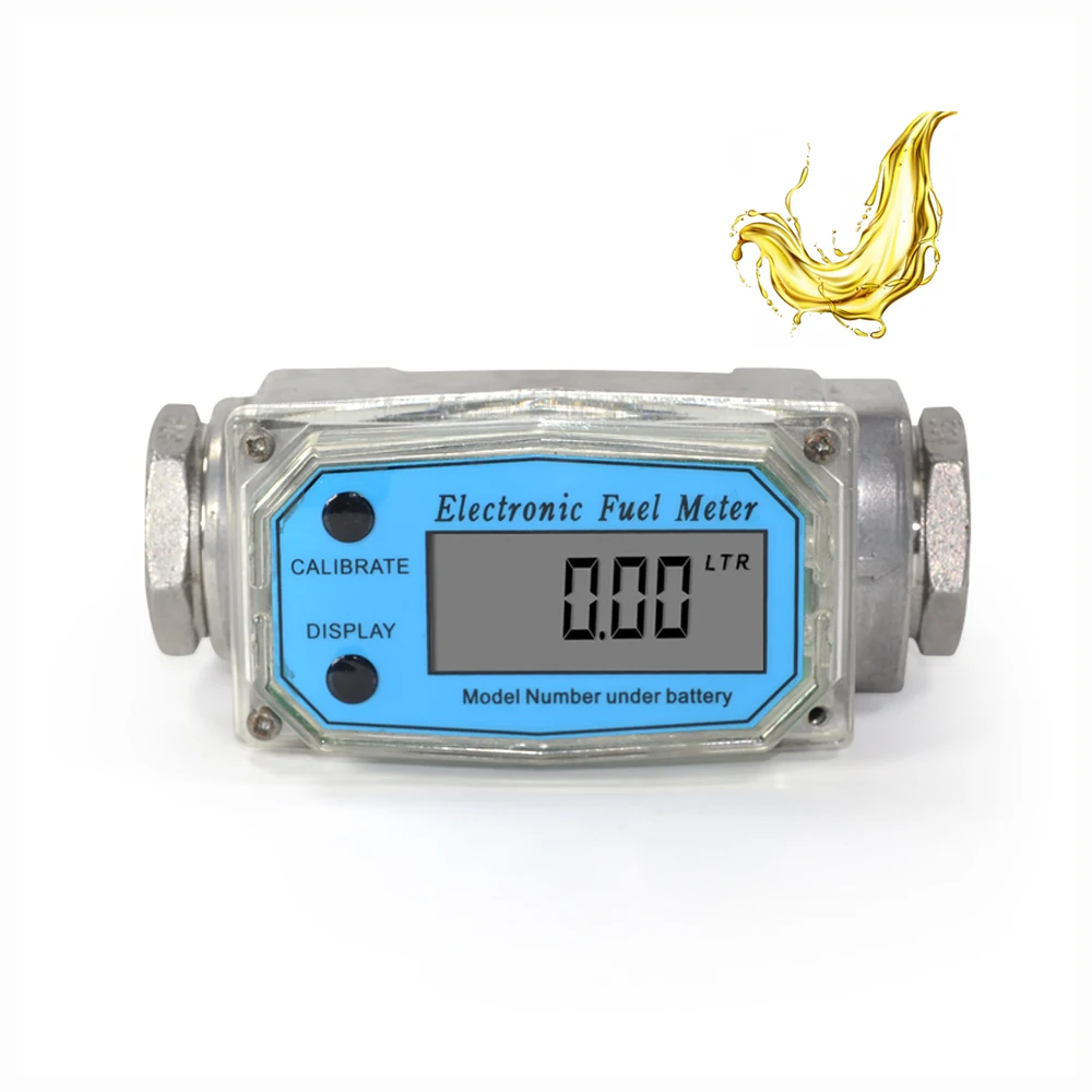 Inline NPT Thread Fuel WL Turbine Flowmeter Water Diesel Gas Oil Gasoline 3 Inch Digital Flow Meter