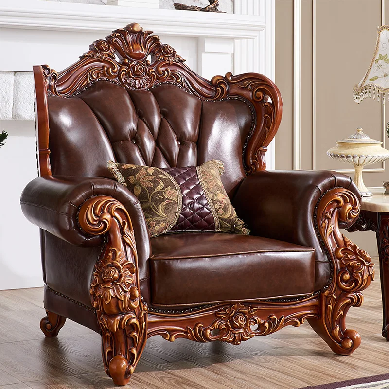 4 Piece Luxury European Style Top Royal Embroidery  Australia Hot Fabric Sofa Leather Material European Style Sofa Set