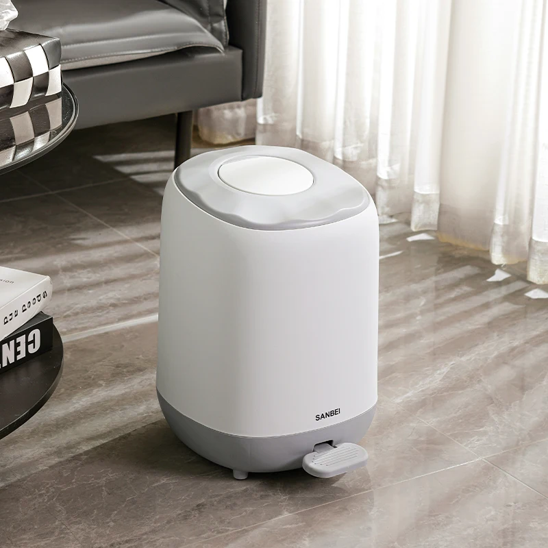 New Design Double Press Lid Trash Can Foot Pedal Waste Bins Hygiene Washroom Sani bins