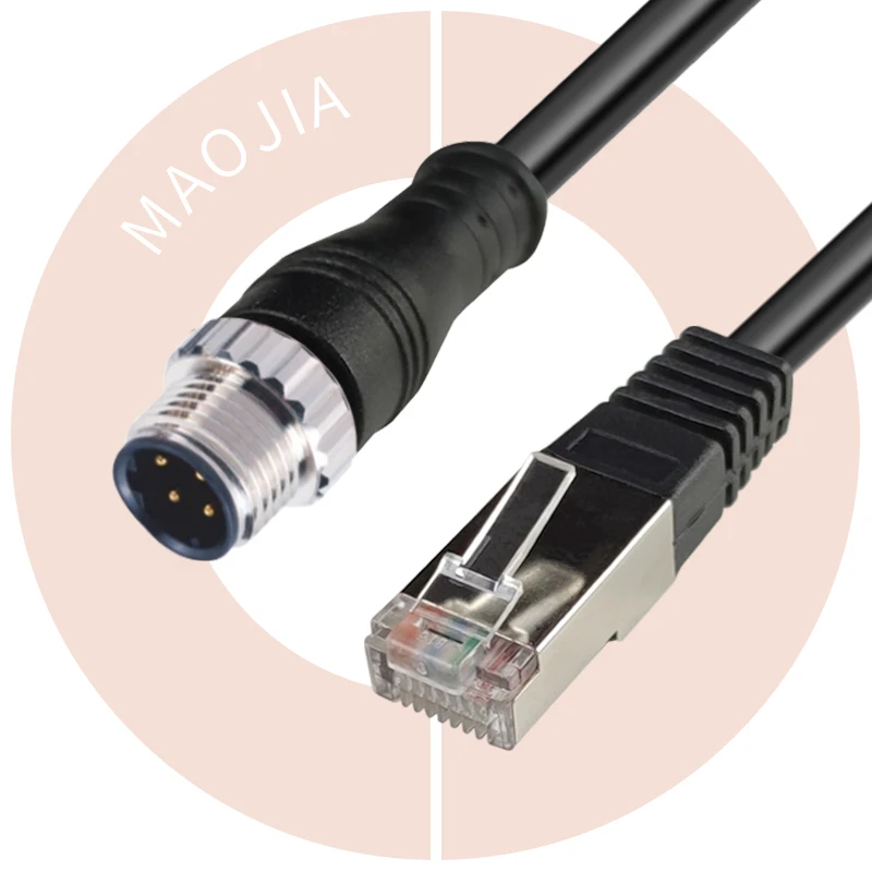 M12 8 pin к rj45 кабелю a code/x code male d m12 ethernet
