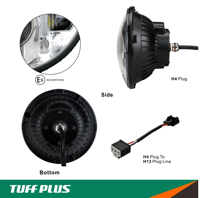 7 Inch Round LED Headlight for Cars TUFF PLUS Factory Wholesaled Round LED Light Lamp Headlight for Motorcycle