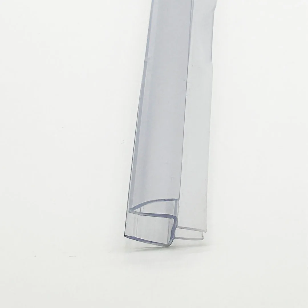 Easy Installation Waterproof Double Fin PVC Shower Door Bottom Seal Strip With Drip Rail