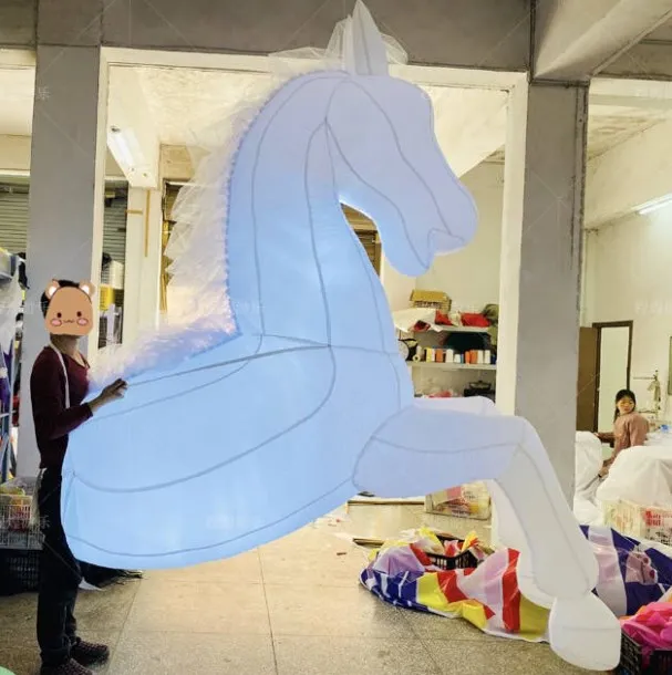 Hot Selling Colorful Inflatable LED Horse Costume for Adult