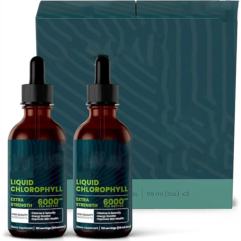 Private Label Organic Vegan Liquid Chlorophyll Drops Capsules For Immune Booster System