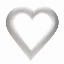 Белый пенопластовый венок с двумя сердцами из пенополистирола