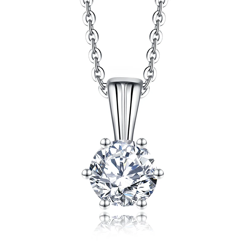Classic Hexagonal Design Senior Jewelry Pendant Couple Necklace Moissanite 925 Sterling Silver Necklaces for Women