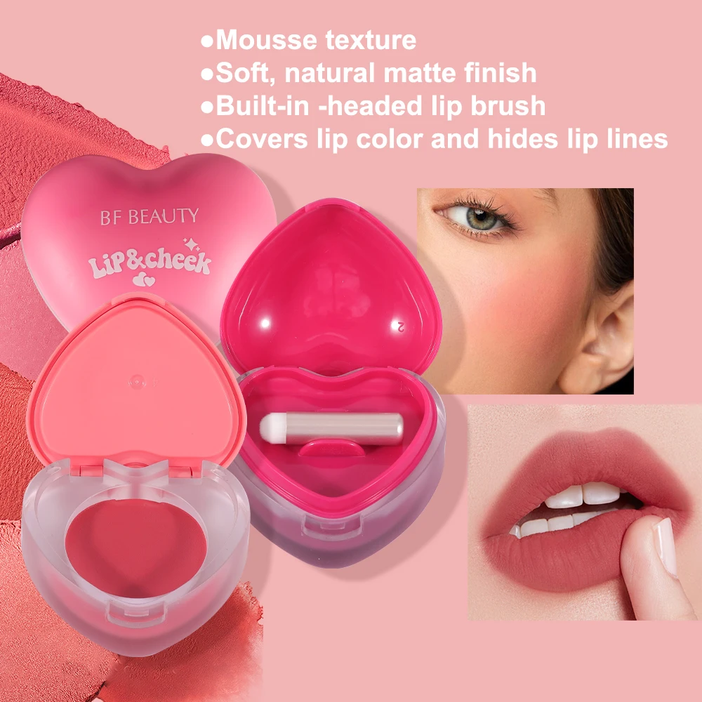 High Quality High Pigmented Long Wear Nourishing Smoothing Moisturizing Solid Matte Waterproof Velvet Cheek Lip Mud