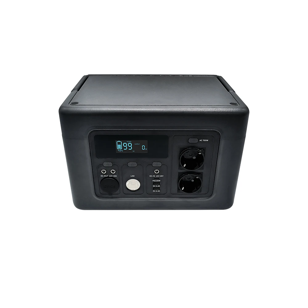 EU US Warehouse Outdoor Solar Generators 700W  AC DC Output Portable Power Station for Camping Hiking Emergency Back up