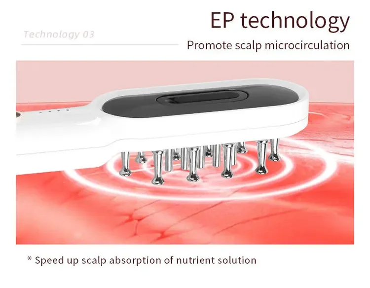 hair loss treatment  650nm red light therapy electric diode tonic brush vibration scalp laser hair growth comb