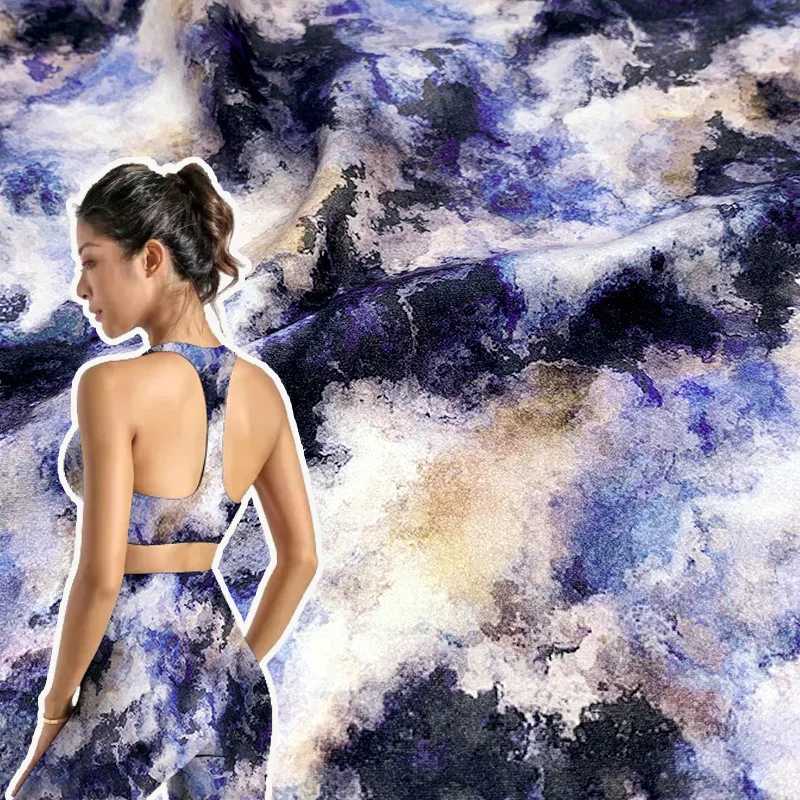 leggings spandex custom ink printing polyamide elastane double knit 4 way stretch fabric design print