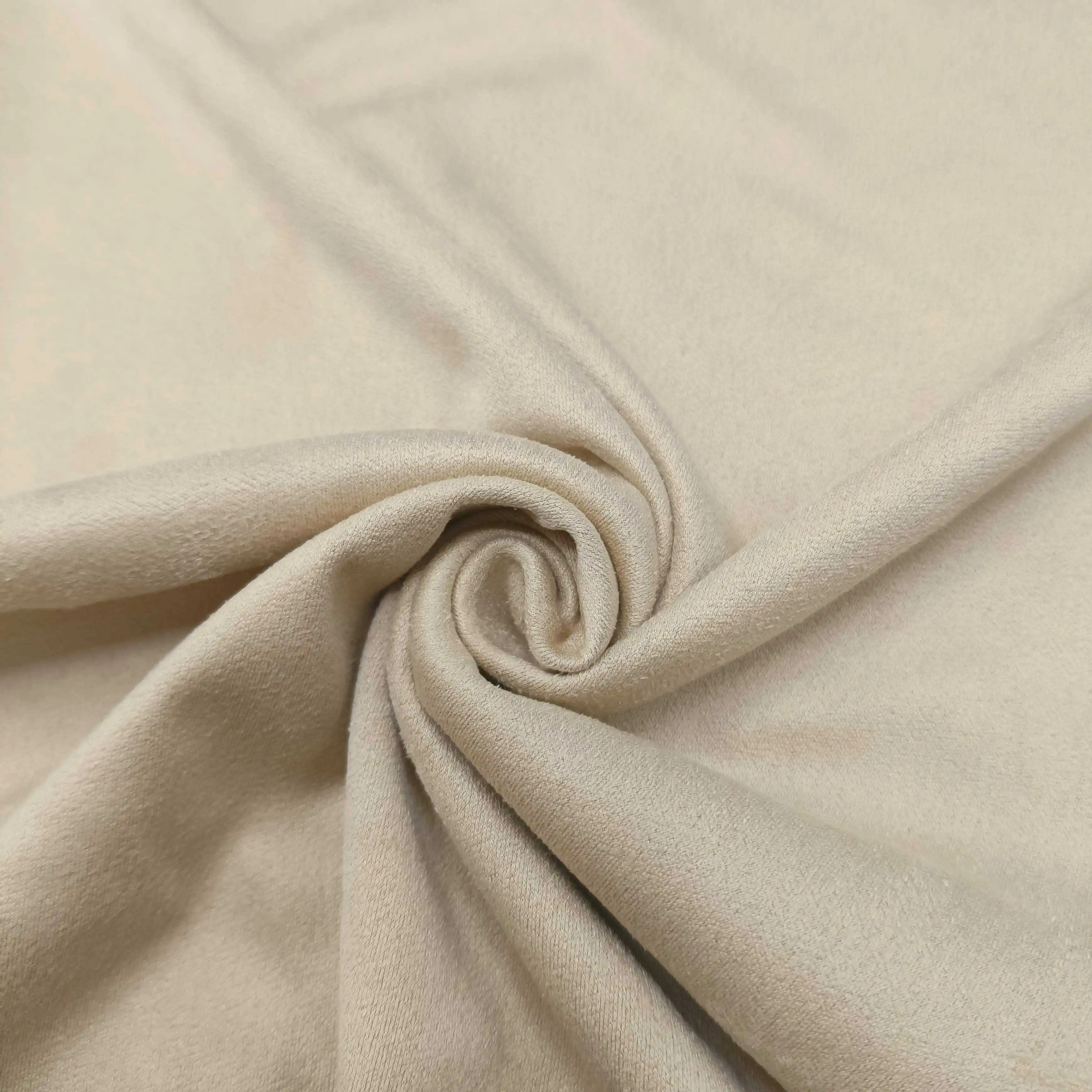 high density two side double-sided fleece knitted suede fabric for clothing custom material fabric