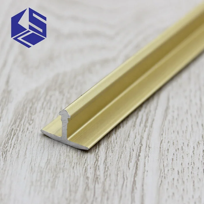 Customized T-shape aluminium gold metal threshold flooring trim tile transition edge strips