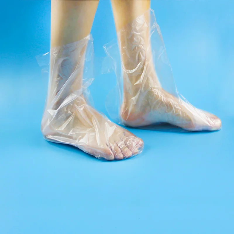 disposable Paraffin Bath Liners PE plastic transparent foot cover for foot care