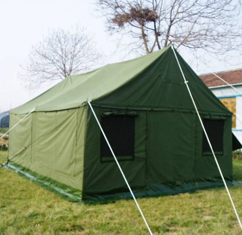 Wholesale Steel Frame Outdoor Winter Green Army Canvas Camping Military Tent