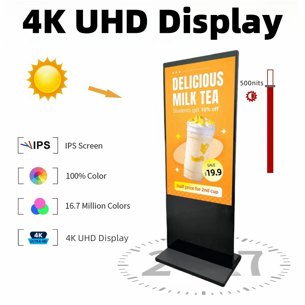 43 inch ultra thin internet kiosk price standee cms software interactive lcd advertising digital signage touch screen display