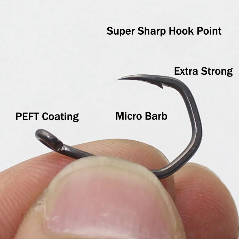 PTFE Coating  Barbed Hook Claw Hooks For  Carp  fishing
